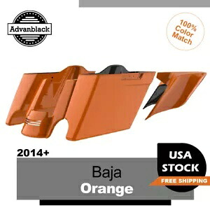 バハオレンジ ストレッチ拡張サドルバッグ ハーレーツーリング FLHR FLHXS FLTRX 14+用 Baja Orange Stretched Extend Saddlebags For Harley Touring FLHR FLHXS FLTRX 14+ 【並行輸入品】