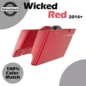 Advanblack ウィキッド レッド ストレッチ拡張サドルバッグ ハーレー ツーリング 14 歳以上に適合 Advanblack Wicked Red Stretched Extended Saddlebag Fits Harley Touring 14+ 【並行輸入品】