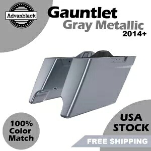 Advanblack フィット ハーレー ストリート ロード グライド ガントレット グレー メタリック ストレッチ サドルバッグ Advanblack Fit Harley Street Road Glide Gauntlet Gray Metallic Stretch Saddlebag 【並行輸入品】