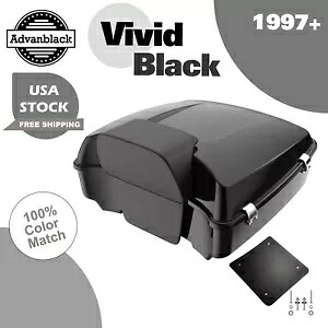 Advanblack ビビッド ブラック ラッシュモア チョップド ツアー パック パック ハーレー/ソフテイル 97+ に適合 Advanblack Vivid Black Rushmore Chopped Tour Pak Pack Fits Harley/Softail 97+ 【並行輸入品】