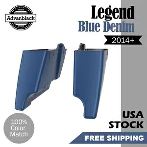 Advanblack レジェンドブルーデニム拡張バッグストレッチサドルバッグハーレー 2014+ Advanblack Legend Blue Denim Extended Bags Stretched Saddlebag For Harley 2014+ 【並行輸入品】