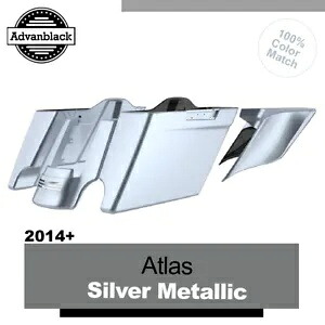 アトラス シルバー メタリック ストレッチ エクステンド サドルバッグ ハーレー FLHR FLHXS FLTRX 用 Atlas Silver Metallic Stretched Extend Saddlebags For Harley FLHR FLHXS FLTRX 【並行輸入品】