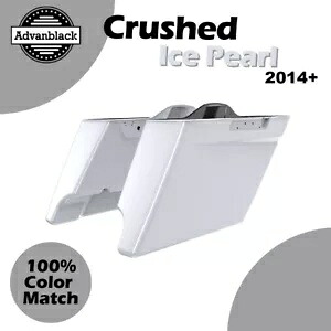 Advanblack ハーレー ストリート ロード グライドに適合 CRUSHED ICE PEARL ストレッチ サドルバッグ Advanblack Fits Harley Street Road Glide CRUSHED ICE PEARL Stretched Saddlebag 【並行輸入品】