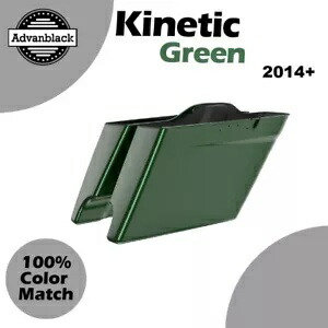 Advanblack 14 歳以上のハーレー ストリート ロード グライドに適合 KINETIC GREEN ストレッチ サドルバッグ Advanblack Fits 14+ Harley Street Road Glide KINETIC GREEN Stretched Saddlebag 【並行輸入品】
