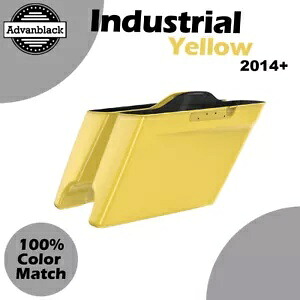 Advanblack ハーレー ストリート ロード グライドに適合 インダストリアル イエロー ストレッチ サドルバッグ Advanblack Fits Harley Street Road Glide INDUSTRIAL YELLOW Stretched Saddlebag 【並行輸入品】