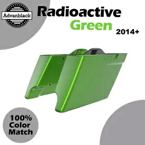 Advanblack ハーレー ストリート ロード グライドに適合 RADIOACTIVE GREEN ストレッチ サドルバッグ Advanblack Fits Harley Street Road Glide RADIOACTIVE GREEN Stretched Saddlebag 【並行輸入品】