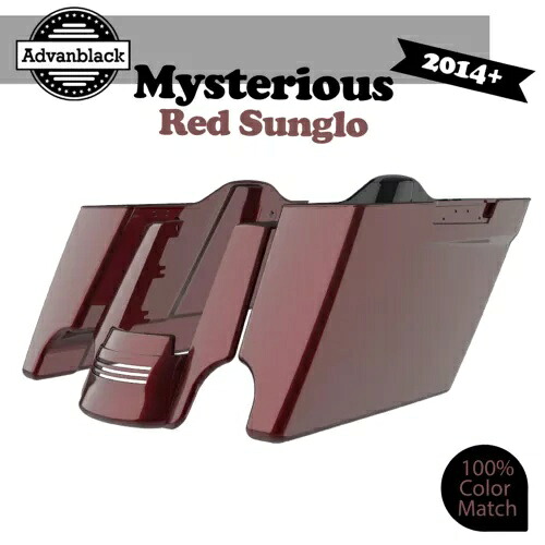 ミステリアス レッド Sunglo 4.5 インチ ストレッチ拡張サドルバッグ ハーレー ツーリング 14 歳以上に適合 Mysterious Red Sunglo 4.5\
