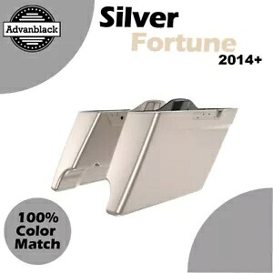Advanblack 14 歳以上のハーレー ストリート ロード グライドに適合 SILVER FORTUNE ストレッチ サドルバッグ Advanblack Fits 14+ Harley Street Road Glide SILVER FORTUNE Stretched Saddlebag 【並行輸入品】