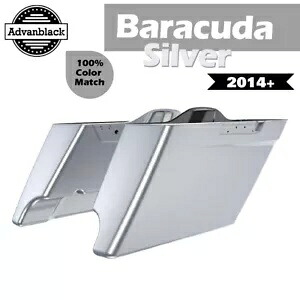 バラクーダ シルバー 拡張バッグ ストレッチ サドルバッグ ハーレーダビッドソン 2014+ に適合 Barracuda Silver Extended Bags Stretched Saddlebag Fits Harley Davidson 2014+ 【並行輸入品】
