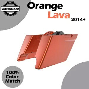 Advanblack 14 歳以上のハーレー ストリート ロード グライドに適合 オレンジ LAVA ストレッチ サドルバッグ Advanblack Fits 14+ Harley Street Road Glide ORANGE LAVA Stretched Saddlebag 【並行輸入品】