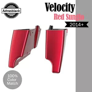 デュアルカットアウトベロシティレッドSungloストレッチサドルバッグボトムスハーレー14+用 Dual Cutout Velocity Red Sunglo Stretched Saddlebag Bottoms For Harley 14+ 【並行輸入品】