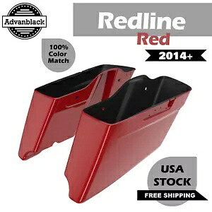 Advanblack レッドライン レッド CVO テーパード拡張ストレッチサドルバッグ ハーレー 14+ 用 Advanblack Redline Red CVO Tapered Extended Stretched Saddlebag For Harley 14+ 【並行輸入品】