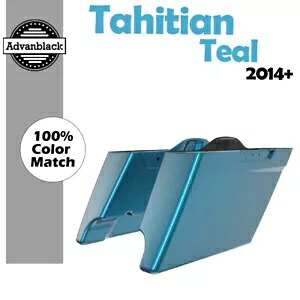 タヒチアン ティール ストレッチ サドルバッグ 拡張バッグ 2014 年以降のハーレー ツーリング FLHX に適合 Tahitian Teal Stretched Saddlebag Extended Bag Fits 2014+ Harley Touring FLHX 【並行輸入品】