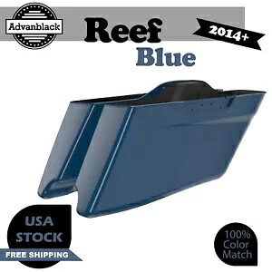 リーフブルー CVO テーパード拡張ストレッチサドルバッグ 2014 年以降のハーレーに適合 Reef Blue CVO Tapered Extended Stretched Saddlebag Fits for 2014+ Harley 【並行輸入品】｜カスタムパーツ WORLD倉庫