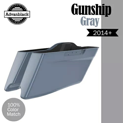 Advanblack ガンシップ グレー CVO テーパード拡張サドルバッグ ハーレー ツーリング 14+ Advanblack Gunship Gray CVO Tapered Extended Saddlebag For Harley Touring 14+ 【並行輸入品】｜カスタムパーツ WORLD倉庫 233,200円