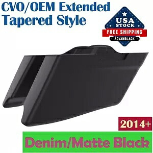 デニムブラック CVO テーパード拡張バッグ ストレッチサドルバッグ ハーレーツーリング 14+ に適合 Denim Black CVO Tapered Extended Bags Stretched Saddlebag Fit Harley Touring 14+ 【並行輸入品】