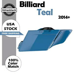 ビリヤード ティール ストレッチ サドルバッグ サイド カバー 2014 年以降のハーレー ツーリングに適合 Billiard Teal Stretched Saddlebag Side Covers Fits 2014+ Harley Touring 【並行輸入品】