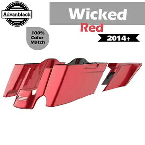 ウィキッド レッド CVO テーパード エクステンデッド ストレッチ サドルバッグ ハーレー 2014+用 Wicked Red CVO Tapered Extended Stretched Saddlebags For Harley 2014+ 【並行輸入品】