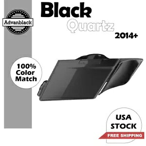 ブラック クォーツ ストレッチ サドルバッグ サイド カバー 2014 年以降のハーレー ツーリングに適合 Black Quartz Stretched Saddlebag Side Covers Fits 2014+ Harley Touring 【並行輸入品】