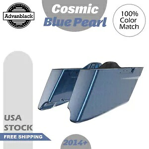 コズミックブルーパール CVO テーパードエクステンデッドストレッチサドルバッグ 2014 年以降のハーレーに適合 Cosmic Blue Pearl CVO Tapered Extended Stretched Saddlebag Fits for 2014+ Harley 【並行輸入品】