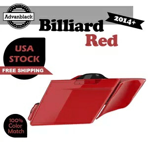 ビリヤード レッド ストレッチ サドルバッグ サイド カバー 2014 年以降のハーレー ツーリングに適合 Billiard Red Stretched Saddlebag Side Covers Fits 2014+ Harley Touring 【並行輸入品】