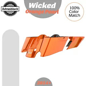 CVO テーパード ストレッチ拡張サドルバッグ ハーレー 2014+ ウィキッド オレンジ パールに適合 CVO Tapered Stretched Extended Saddlebags Fits Harley 2014+ WICKED ORANGE PEARL 【並行輸入品】