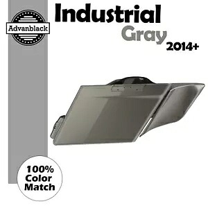 インダストリアルグレーのストレッチサドルバッグサイドカバーは、2014 年以降のハーレーツーリングに適合します。 Industrial Gray Stretched Saddlebag Side Covers Fits 2014+ Harley Touring 【並行輸入品】