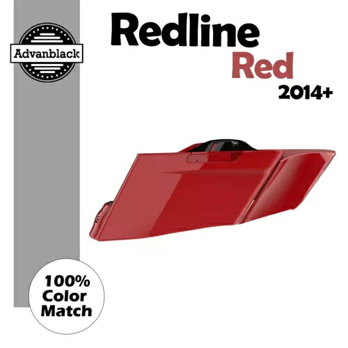 Redline レッド CVO ハーレー用テーパードストレッチ拡張サドルバッグサイドカバー Redline Red CVO Tapered Stretched Extended Saddlebags Side Cover For Harley 【並行輸入品】