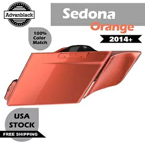 セドナ オレンジ ストレッチ サドルバッグ サイド カバー 2014 年以降のハーレー ツーリングに適合 Sedona Orange Stretched Saddlebag Side Covers Fits 2014+ Harley Touring 【並行輸入品】