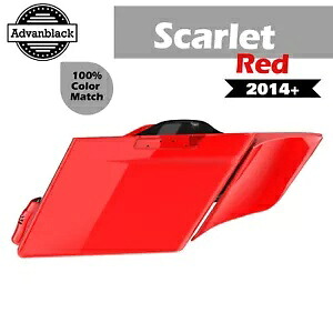 スカーレットレッドのストレッチサドルバッグサイドカバーは、2014 年以降のハーレーツーリングに適合します。 Scarlet Red Stretched Saddlebag Side Covers Fits 2014+ Harley Touring 【並行輸入品】