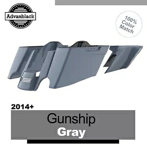 ガンシップ グレー CVO テーパード エクステンデッド ストレッチ サドルバッグ ハーレー ツーリング 14+ に適合 Gunship Gray CVO Tapered Extended Stretched Saddlebags Fits Harley Touring 14+ 【並行輸入品】