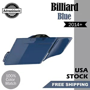 ビリヤードブルー 拡張ストレッチサドルバッグサイドカバー ハーレーダビッドソン 2014+用 Billiard Blue Extended Stretched Saddlebag Side Covers For Harley Davidson 2014+ 【並行輸入品】