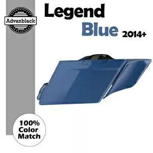 レジェンド ブルー ストレッチ サドルバッグ サイド カバー 2014 年以降のハーレー ツーリングに適合 Legend Blue Stretched Saddlebag Side Covers Fits 2014+ Harley Touring 【並行輸入品】