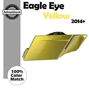 Eagle Eye イエロー ストレッチ サドルバッグ サイド カバー 2014+ ハーレー ツーリングに適合 Eagle Eye Yellow Stretched Saddlebag Side Covers Fits 2014+ Harley Touring 【並行輸入品】