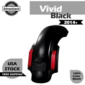 ビビッドブラック CVO リアフェンダーシステム 14+ ハーレーツーリングストリートロードキンググライド用 Vivid Black CVO Rear Fender System For 14+ Harley Touring Street Road King Glide 【並行輸入品】