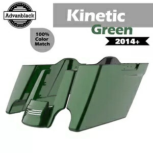 キネティックグリーン拡張バッグストレッチサドルバッグリアフェンダーは 2014 年以降のハーレーに適合 Kinetic Green Extended Bag Stretched Saddlebags Rear Fender Fits 2014+ Harley 【並行輸入品】