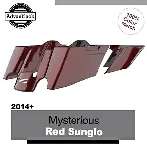 ミステリアス レッド Sunglo CVO ハーレー 2014+ 用テーパード拡張ストレッチサドルバッグ Mysterious Red Sunglo CVO Tapered Extended Stretched Saddlebags For Harley 2014+ 【並行輸入品】
