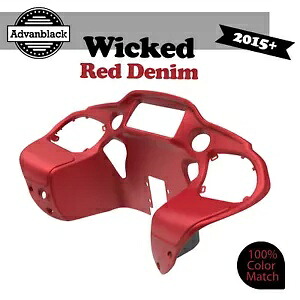 Advanblack ウィキッド レッド デニム インナーフェアリング ハーレー ツーリング ロード グライド 2015up に適合 Advanblack Wicked Red Denim Inner Fairing Fits Harley Touring Road Glide 2015up 【並行輸入品】｜カスタムパーツ WORLD倉庫