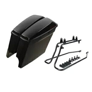 ハードストレッチサドルバッグ & 変換ブラケットハーレーソフタイ FLST 84-17 に適合 Hard Stretched Saddlebags & Conversion Brackets Fit For Harley Softai FLST 84-17 【並行輸入品】
