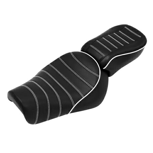 ライダー&パッセンジャーシート ハーレーアイアン883 XL883N 2016-2022 21 ブラックホワイトに適合 Rider & Passenger Seats Fits For Harley Iron 883 XL883N 2016-2022 21 Black White 【並行輸入品】