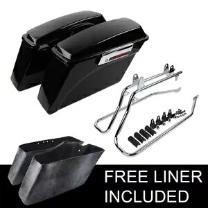 サドルバッグ クローム変換ブラケット ハーレー ソフテイル ファットボーイ スプリンガー 84-17 に適合 Saddlebag Chrome Conversion Bracket Fit For Harley Softail Fatboy Springer 84-17 【並行輸入品】