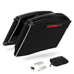 ブラック 4 インチ拡張ハードサドルバッグ ハーレー CVO ストリート グライド 2014-2024 23 に適合 Black 4'' Extended Hard Saddlebags Fit For Harley CVO Street Glide 2014-2024 23 【並行輸入品】｜カスタムパーツ WORLD倉庫