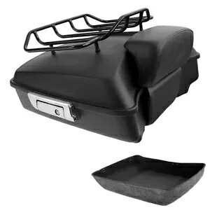 マットブラックみじん切りトランクバックレストトップラックハーレーストリートグライド2014-24用 Matte Black Chopped Trunk Backrest Top Rack Fit For Harley Street Glide 2014-24 【並行輸入品】