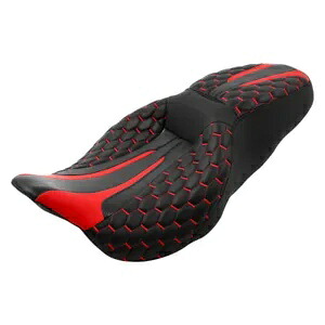 黒赤運転席助手席ハーレーツーリングロードグライド 2009-2023 2022 に適合 Black Red Driver Passenger Seat Fit For Harley Touring Road Glide 2009-2023 2022 【並行輸入品】