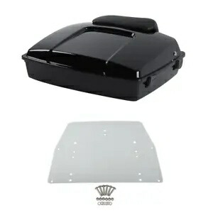 カミソリ トランク バックレスト プレート ハーレー ツアー パック エレクトラ グライド 1997-2013 ブラックに適合 Razor Trunk Backrest Plate Fit For Harley Tour Pak Electra Glide 1997-2013 Black 【並行輸入品】