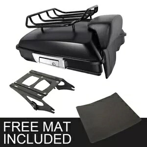 マットブラック カミソリ トランク バックレスト ラック マウント ハーレー ツアー パック FLTR 2014-24 に適合 Matte Black Razor Trunk Backrest Rack Mount Fit For Harley Tour Pak FLTR 2014-24 【並行輸入品】