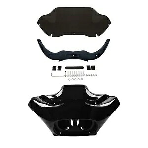 インナー&アウターフェアリングフロントガラストリム ハーレーロードグライド 98-2013 ブラックに適合 Inner & Outer Fairings Windshield Trims Fit For Harley Road Glide 98-2013 Black 【並行輸入品】｜カスタムパーツ WORLD倉庫