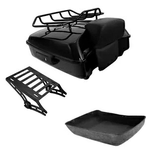 ブラック チョップド パック トランク バックレスト & マウント ハーレー ツアー パック ツーリング 14-24 に適合 Black Chopped Pack Trunk Backrest & Mount Fit For Harley Tour Pak Touring 14-24 【並行輸入品】