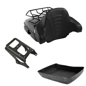 ビビッドブラックチョップドトランクバックレストマウント ハーレーツアーパックツーリング2009-13に適合 Vivid Black Chopped Trunk Backrest Mount Fit For Harley Tour Pak Touring 2009-13 【並行輸入品】