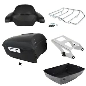 マットブラックキングトランクバックレストマウントハーレーツアーパックツーリング2014-2024に適合 Matte Black King Trunk Backrest Mount Fit For Harley Tour Pak Touring 2014-2024 【並行輸入品】